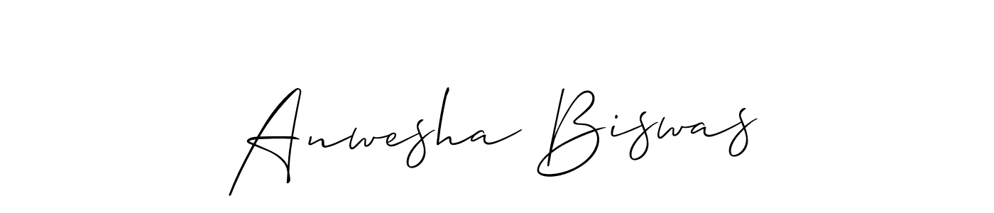 Allison_Script is a professional signature style that is perfect for those who want to add a touch of class to their signature. It is also a great choice for those who want to make their signature more unique. Get Anwesha Biswas name to fancy signature for free. Anwesha Biswas signature style 2 images and pictures png