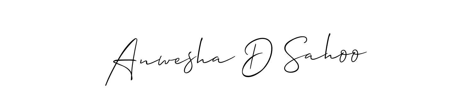 You should practise on your own different ways (Allison_Script) to write your name (Anwesha D Sahoo) in signature. don't let someone else do it for you. Anwesha D Sahoo signature style 2 images and pictures png