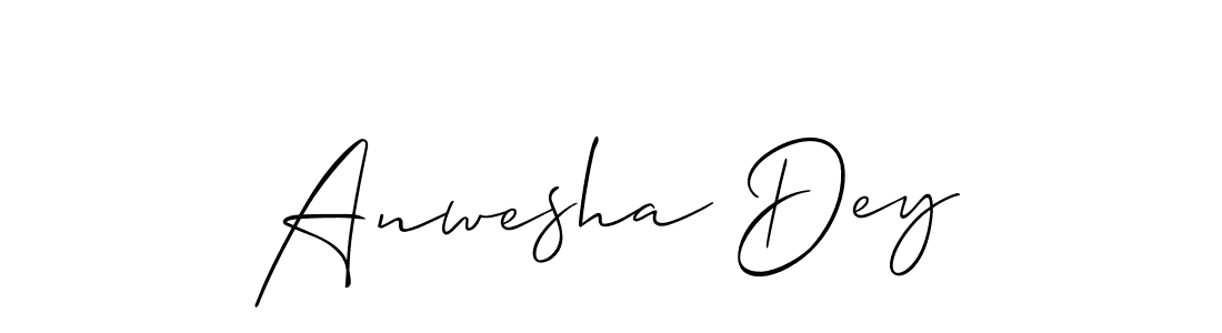 It looks lik you need a new signature style for name Anwesha Dey. Design unique handwritten (Allison_Script) signature with our free signature maker in just a few clicks. Anwesha Dey signature style 2 images and pictures png