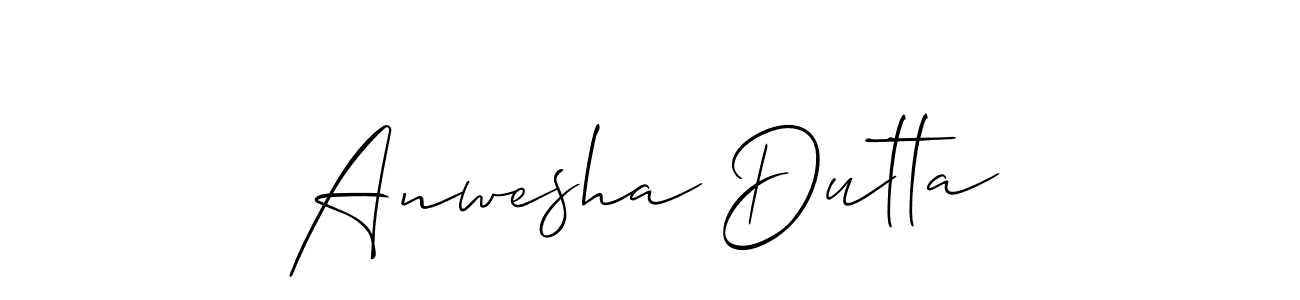 Make a beautiful signature design for name Anwesha Dutta. With this signature (Allison_Script) style, you can create a handwritten signature for free. Anwesha Dutta signature style 2 images and pictures png