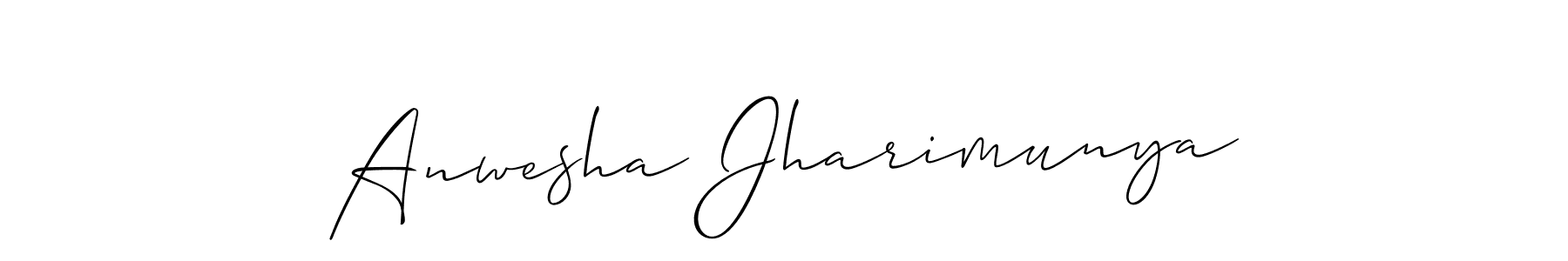 Use a signature maker to create a handwritten signature online. With this signature software, you can design (Allison_Script) your own signature for name Anwesha Jharimunya. Anwesha Jharimunya signature style 2 images and pictures png