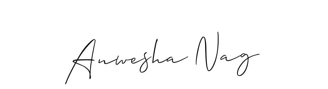 if you are searching for the best signature style for your name Anwesha Nag. so please give up your signature search. here we have designed multiple signature styles  using Allison_Script. Anwesha Nag signature style 2 images and pictures png