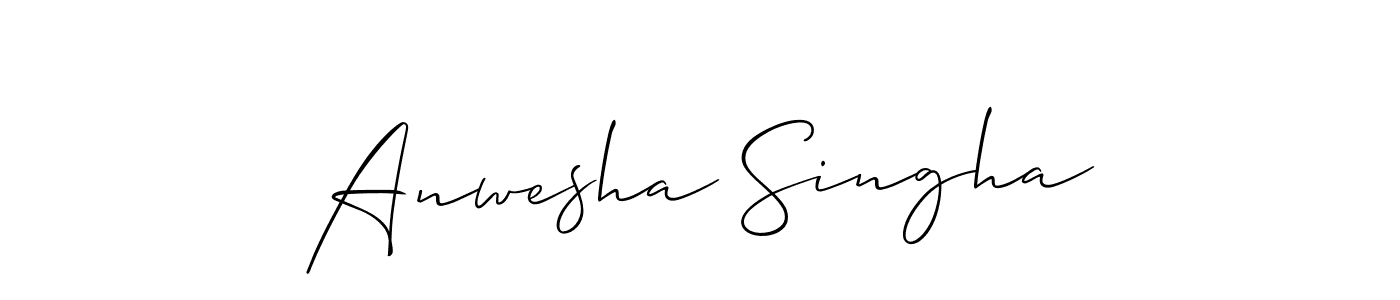 if you are searching for the best signature style for your name Anwesha Singha. so please give up your signature search. here we have designed multiple signature styles  using Allison_Script. Anwesha Singha signature style 2 images and pictures png