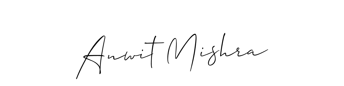 How to make Anwit Mishra name signature. Use Allison_Script style for creating short signs online. This is the latest handwritten sign. Anwit Mishra signature style 2 images and pictures png