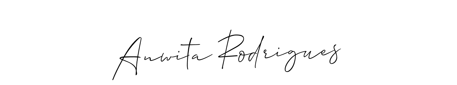 It looks lik you need a new signature style for name Anwita Rodrigues. Design unique handwritten (Allison_Script) signature with our free signature maker in just a few clicks. Anwita Rodrigues signature style 2 images and pictures png