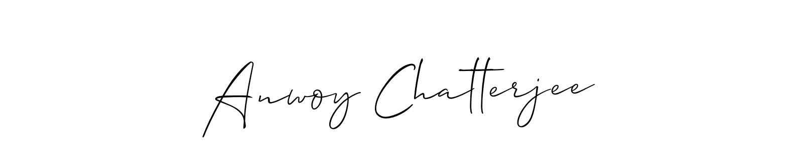 How to make Anwoy Chatterjee name signature. Use Allison_Script style for creating short signs online. This is the latest handwritten sign. Anwoy Chatterjee signature style 2 images and pictures png