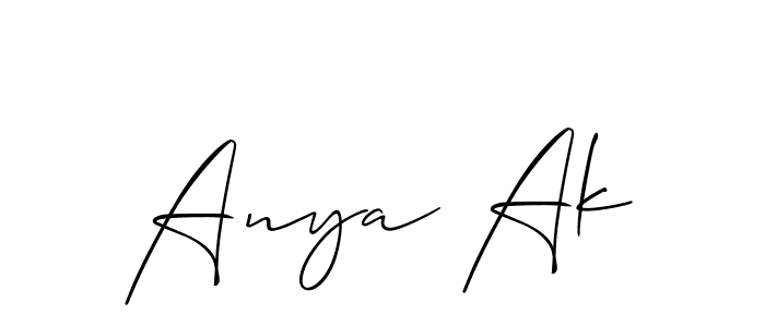Allison_Script is a professional signature style that is perfect for those who want to add a touch of class to their signature. It is also a great choice for those who want to make their signature more unique. Get Anya Ak name to fancy signature for free. Anya Ak signature style 2 images and pictures png