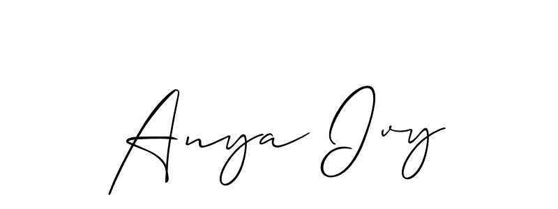 Anya Ivy stylish signature style. Best Handwritten Sign (Allison_Script) for my name. Handwritten Signature Collection Ideas for my name Anya Ivy. Anya Ivy signature style 2 images and pictures png