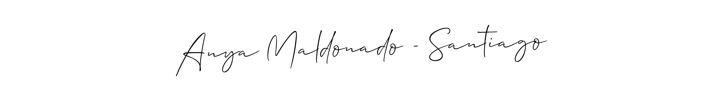 It looks lik you need a new signature style for name Anya Maldonado - Santiago. Design unique handwritten (Allison_Script) signature with our free signature maker in just a few clicks. Anya Maldonado - Santiago signature style 2 images and pictures png