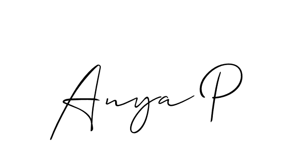 Make a beautiful signature design for name Anya P. With this signature (Allison_Script) style, you can create a handwritten signature for free. Anya P signature style 2 images and pictures png