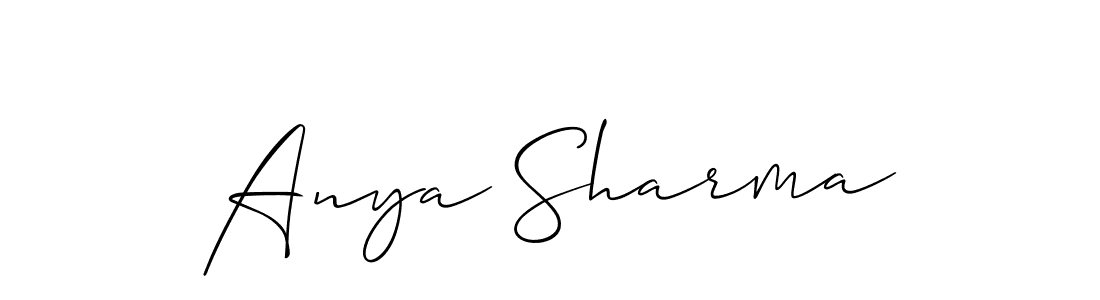 The best way (Allison_Script) to make a short signature is to pick only two or three words in your name. The name Anya Sharma include a total of six letters. For converting this name. Anya Sharma signature style 2 images and pictures png