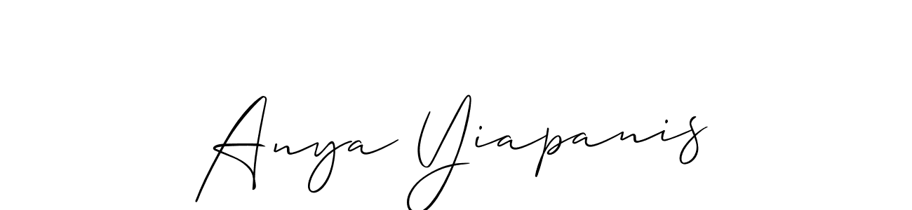 You should practise on your own different ways (Allison_Script) to write your name (Anya Yiapanis) in signature. don't let someone else do it for you. Anya Yiapanis signature style 2 images and pictures png