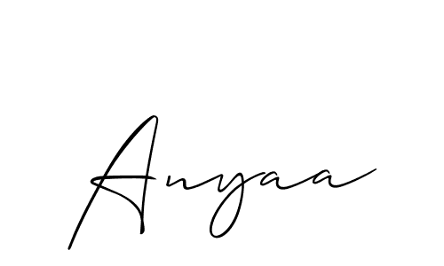 The best way (Allison_Script) to make a short signature is to pick only two or three words in your name. The name Anyaa include a total of six letters. For converting this name. Anyaa signature style 2 images and pictures png