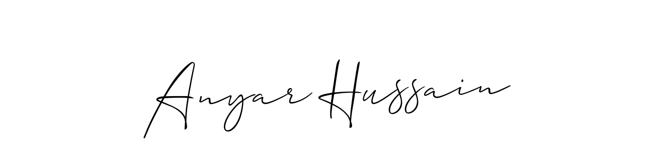 How to make Anyar Hussain signature? Allison_Script is a professional autograph style. Create handwritten signature for Anyar Hussain name. Anyar Hussain signature style 2 images and pictures png