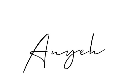 Allison_Script is a professional signature style that is perfect for those who want to add a touch of class to their signature. It is also a great choice for those who want to make their signature more unique. Get Anyeh name to fancy signature for free. Anyeh signature style 2 images and pictures png