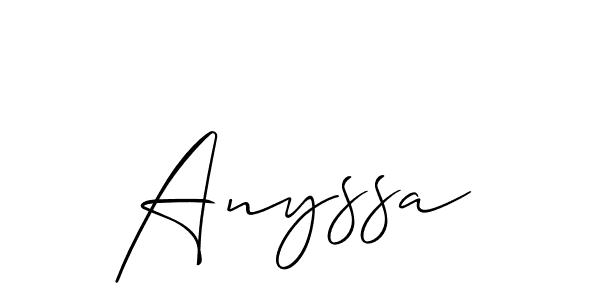 Make a short Anyssa signature style. Manage your documents anywhere anytime using Allison_Script. Create and add eSignatures, submit forms, share and send files easily. Anyssa signature style 2 images and pictures png