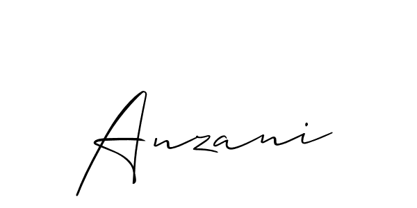Use a signature maker to create a handwritten signature online. With this signature software, you can design (Allison_Script) your own signature for name Anzani. Anzani signature style 2 images and pictures png