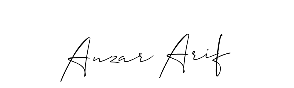 Anzar Arif stylish signature style. Best Handwritten Sign (Allison_Script) for my name. Handwritten Signature Collection Ideas for my name Anzar Arif. Anzar Arif signature style 2 images and pictures png