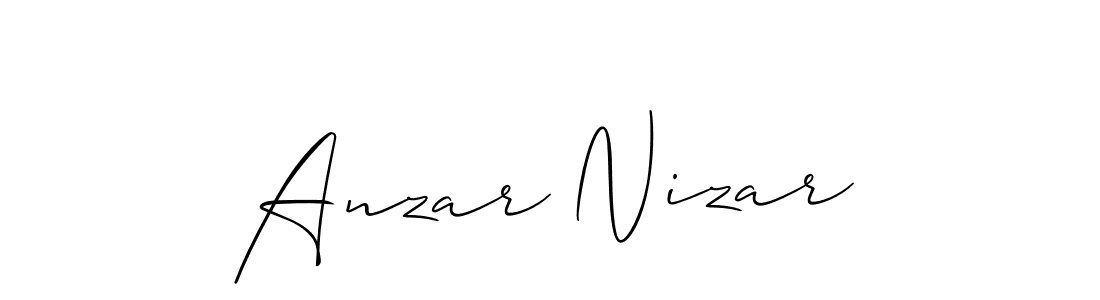 Make a beautiful signature design for name Anzar Nizar. With this signature (Allison_Script) style, you can create a handwritten signature for free. Anzar Nizar signature style 2 images and pictures png