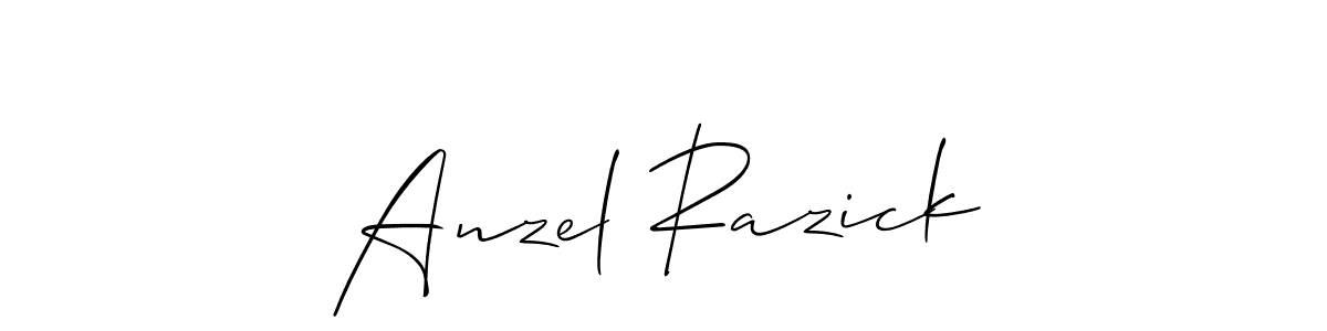 It looks lik you need a new signature style for name Anzel Razick. Design unique handwritten (Allison_Script) signature with our free signature maker in just a few clicks. Anzel Razick signature style 2 images and pictures png