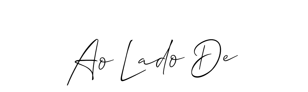 This is the best signature style for the Ao Lado De name. Also you like these signature font (Allison_Script). Mix name signature. Ao Lado De signature style 2 images and pictures png