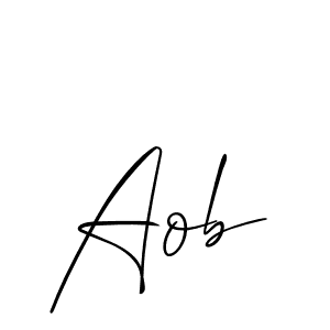 How to make Aob name signature. Use Allison_Script style for creating short signs online. This is the latest handwritten sign. Aob signature style 2 images and pictures png