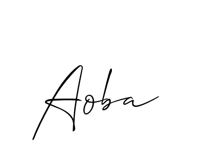 Make a beautiful signature design for name Aoba. Use this online signature maker to create a handwritten signature for free. Aoba signature style 2 images and pictures png
