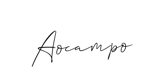 Use a signature maker to create a handwritten signature online. With this signature software, you can design (Allison_Script) your own signature for name Aocampo. Aocampo signature style 2 images and pictures png