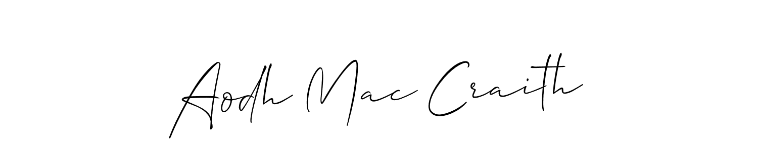 How to make Aodh Mac Craith name signature. Use Allison_Script style for creating short signs online. This is the latest handwritten sign. Aodh Mac Craith signature style 2 images and pictures png