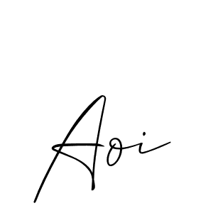 Use a signature maker to create a handwritten signature online. With this signature software, you can design (Allison_Script) your own signature for name Aoi. Aoi signature style 2 images and pictures png