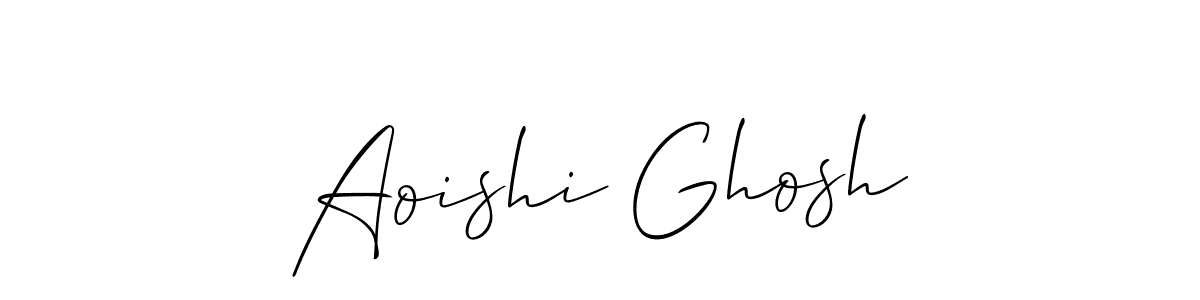 The best way (Allison_Script) to make a short signature is to pick only two or three words in your name. The name Aoishi Ghosh include a total of six letters. For converting this name. Aoishi Ghosh signature style 2 images and pictures png