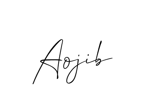 Create a beautiful signature design for name Aojib. With this signature (Allison_Script) fonts, you can make a handwritten signature for free. Aojib signature style 2 images and pictures png