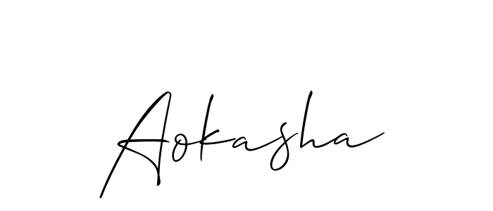 Allison_Script is a professional signature style that is perfect for those who want to add a touch of class to their signature. It is also a great choice for those who want to make their signature more unique. Get Aokasha name to fancy signature for free. Aokasha signature style 2 images and pictures png
