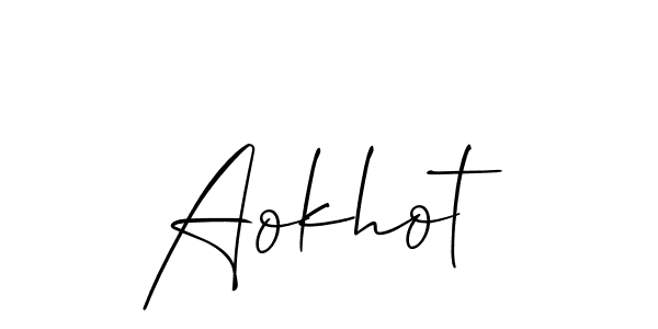 Design your own signature with our free online signature maker. With this signature software, you can create a handwritten (Allison_Script) signature for name Aokhot. Aokhot signature style 2 images and pictures png