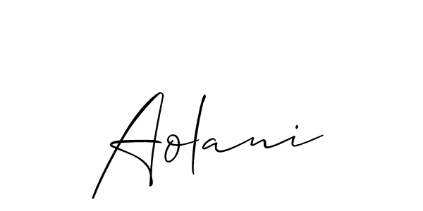 Allison_Script is a professional signature style that is perfect for those who want to add a touch of class to their signature. It is also a great choice for those who want to make their signature more unique. Get Aolani name to fancy signature for free. Aolani signature style 2 images and pictures png