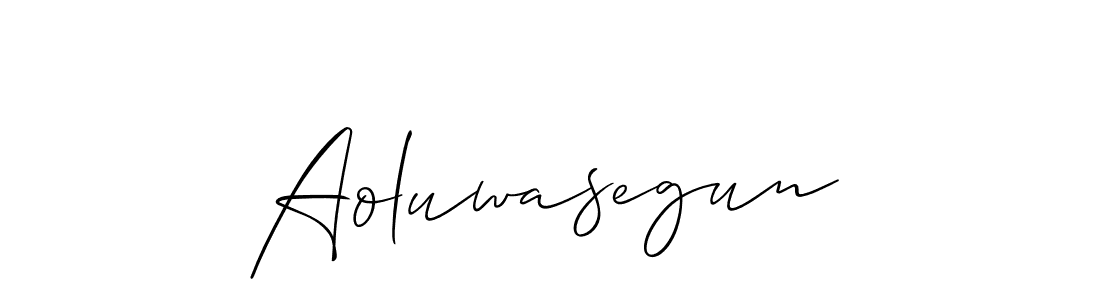 Use a signature maker to create a handwritten signature online. With this signature software, you can design (Allison_Script) your own signature for name Aoluwasegun. Aoluwasegun signature style 2 images and pictures png