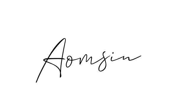 Create a beautiful signature design for name Aomsin. With this signature (Allison_Script) fonts, you can make a handwritten signature for free. Aomsin signature style 2 images and pictures png