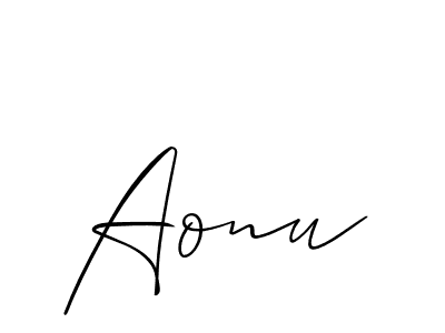 The best way (Allison_Script) to make a short signature is to pick only two or three words in your name. The name Aonu include a total of six letters. For converting this name. Aonu signature style 2 images and pictures png