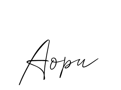 The best way (Allison_Script) to make a short signature is to pick only two or three words in your name. The name Aopu include a total of six letters. For converting this name. Aopu signature style 2 images and pictures png