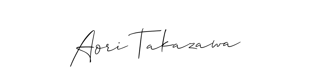 Create a beautiful signature design for name Aori Takazawa. With this signature (Allison_Script) fonts, you can make a handwritten signature for free. Aori Takazawa signature style 2 images and pictures png