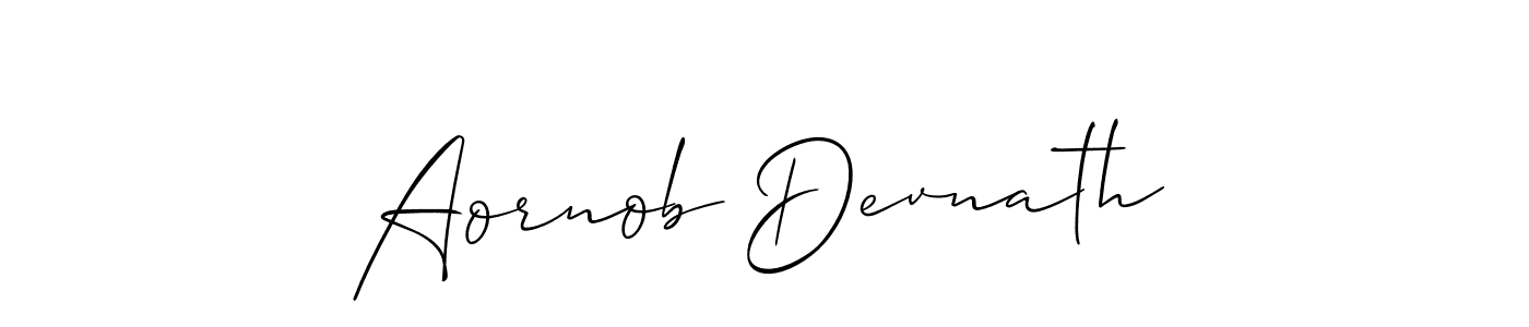 How to make Aornob Devnath name signature. Use Allison_Script style for creating short signs online. This is the latest handwritten sign. Aornob Devnath signature style 2 images and pictures png