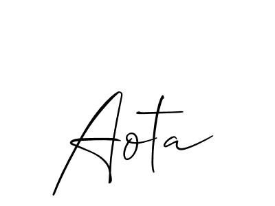 It looks lik you need a new signature style for name Aota. Design unique handwritten (Allison_Script) signature with our free signature maker in just a few clicks. Aota signature style 2 images and pictures png