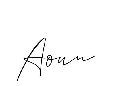 How to make Aoun name signature. Use Allison_Script style for creating short signs online. This is the latest handwritten sign. Aoun signature style 2 images and pictures png