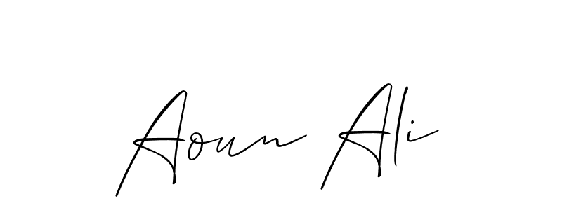 You should practise on your own different ways (Allison_Script) to write your name (Aoun Ali) in signature. don't let someone else do it for you. Aoun Ali signature style 2 images and pictures png