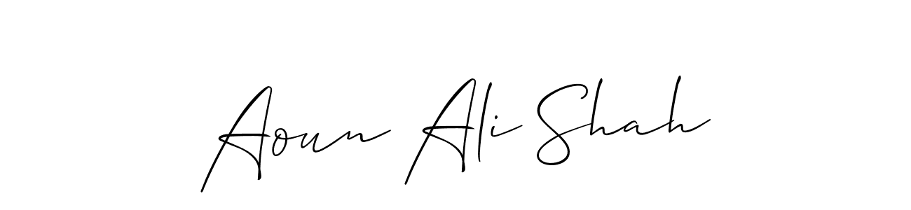 Aoun Ali Shah stylish signature style. Best Handwritten Sign (Allison_Script) for my name. Handwritten Signature Collection Ideas for my name Aoun Ali Shah. Aoun Ali Shah signature style 2 images and pictures png