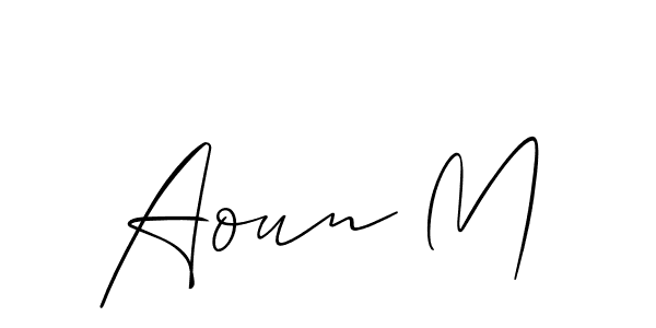 Use a signature maker to create a handwritten signature online. With this signature software, you can design (Allison_Script) your own signature for name Aoun M. Aoun M signature style 2 images and pictures png