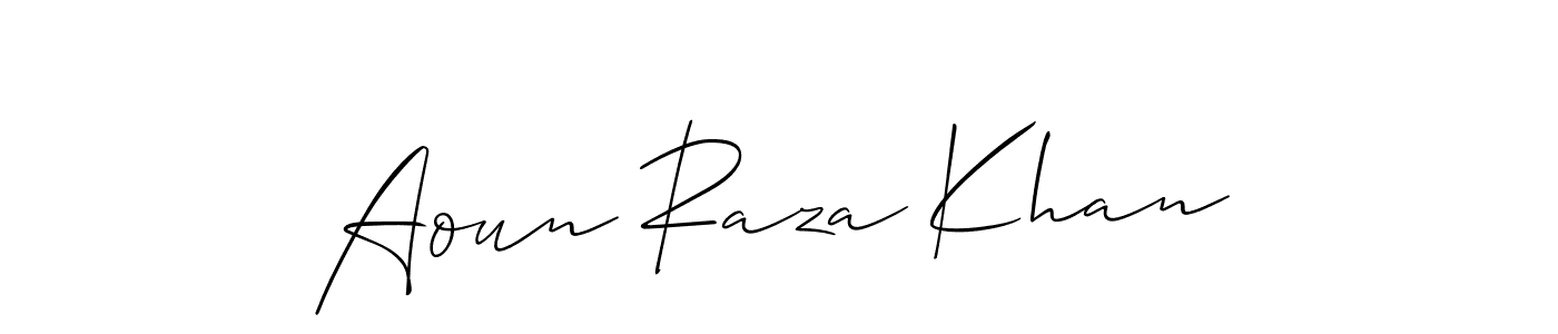 Also we have Aoun Raza Khan name is the best signature style. Create professional handwritten signature collection using Allison_Script autograph style. Aoun Raza Khan signature style 2 images and pictures png