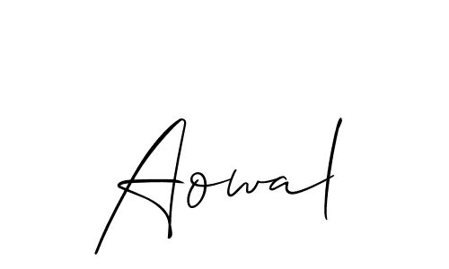 How to Draw Aowal signature style? Allison_Script is a latest design signature styles for name Aowal. Aowal signature style 2 images and pictures png