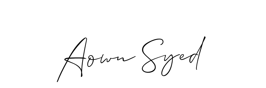 Design your own signature with our free online signature maker. With this signature software, you can create a handwritten (Allison_Script) signature for name Aown Syed. Aown Syed signature style 2 images and pictures png