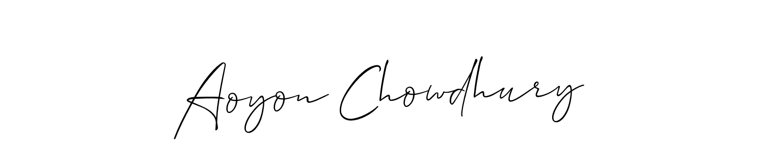 Also You can easily find your signature by using the search form. We will create Aoyon Chowdhury name handwritten signature images for you free of cost using Allison_Script sign style. Aoyon Chowdhury signature style 2 images and pictures png